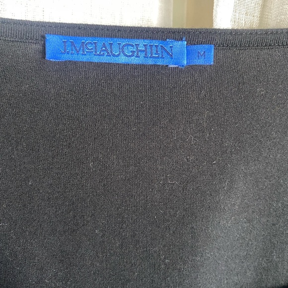 J. Mclaughlin Black Square Neck Top Medium 3/4 Sleeve EUC - Picture 2 of 8